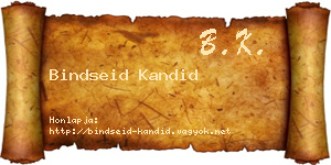 Bindseid Kandid névjegykártya